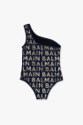 Balmain Kids NAVY BLUE One-piece swimsuit with logo