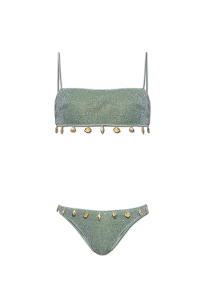 Two-piece swimsuit with lurex thread