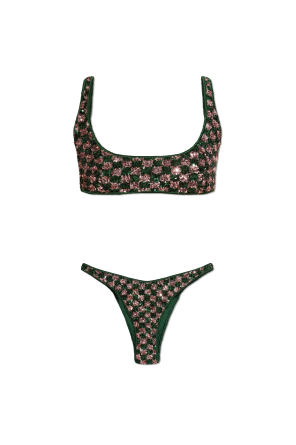 Two-piece swimsuit with shimmering sequins