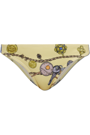 Bottoms of swimsuit with "Broken Jewels" print