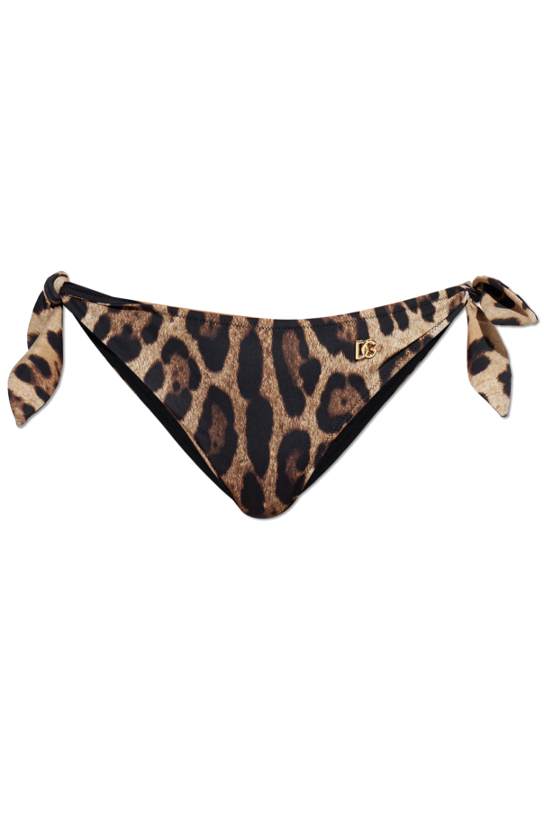Dolce & Gabbana Dół od kostiumu kąpielowego z motywem zwierzęcym