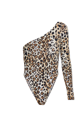 One-piece swimsuit with animal print