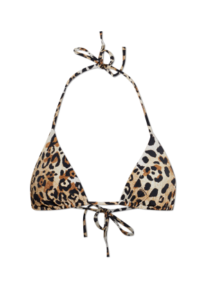 Parte superior de bikini con estampado animal