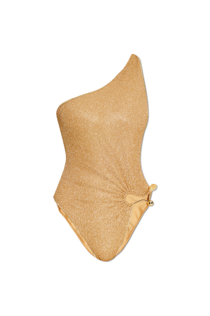 One-piece swimsuit with lurex thread