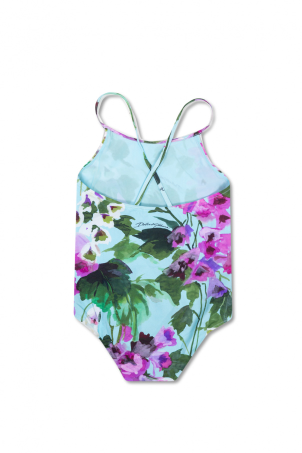 Dolce & Gabbana Rock mit hohem Bund Grün One-piece swimsuit