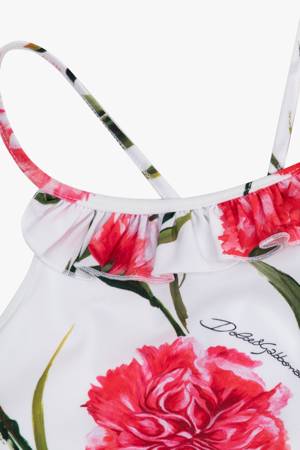 Dolce & Gabbana Kids logo detail slim-fit jeans One-piece swimsuit