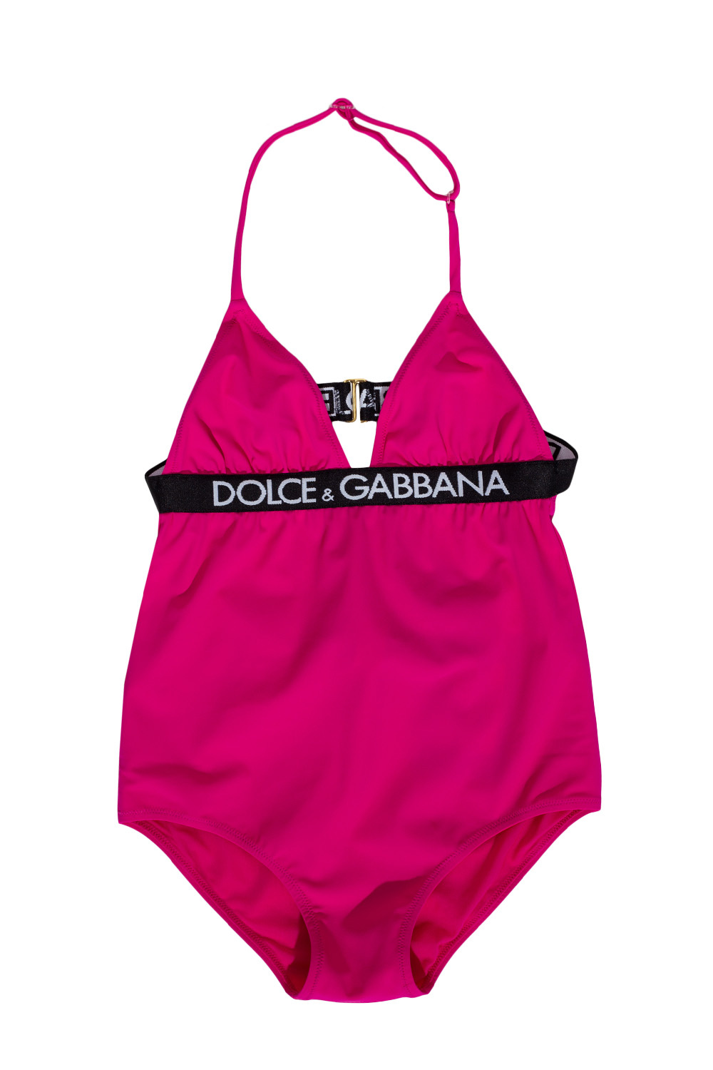 Dolce & Gabbana crystal-embellished palm tree brooch One-piece swimsuit