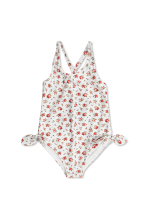 One-piece swimsuit with floral motif