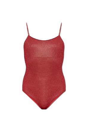 One-piece swimsuit with lurex thread
