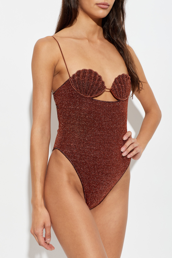 Oseree One-piece swimsuit with lurex thread