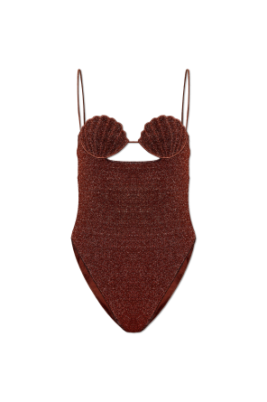 One-piece swimsuit with lurex thread