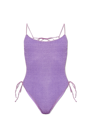 One-piece swimsuit with lurex thread