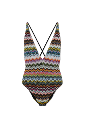 One-piece swimsuit with lurex thread