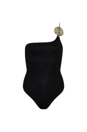 One-piece swimsuit with lurex thread