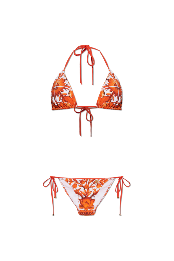 Two-piece swimsuit with 'Majolica' print od Dolce & Gabbana