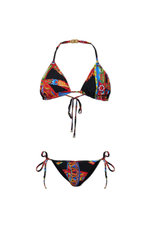 Two-piece swimsuit with 'Carretto' print