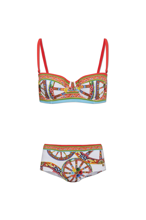 Two-piece swimsuit with ‘Carretto’ print od Dolce & Gabbana
