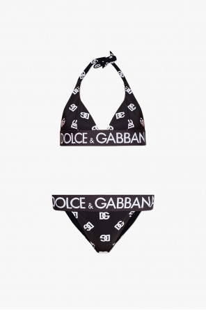 Dolce & Gabbana striped linen-blend scarf