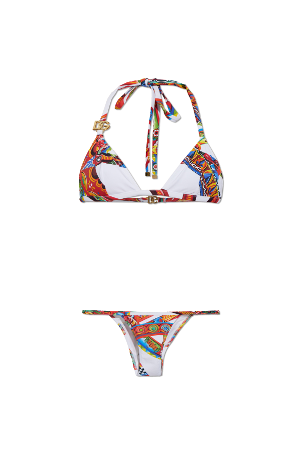 Two-piece swimsuit with 'Carretto' print od Dolce & Gabbana