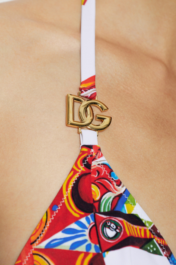 Dolce & Gabbana Two-piece swimsuit with 'Carretto' print