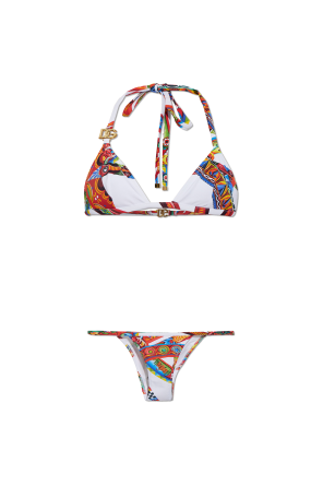 Two-piece swimsuit with 'Carretto' print