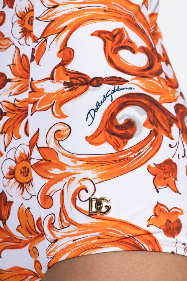 Dolce & Gabbana One-piece swimsuit with 'Majolica' print