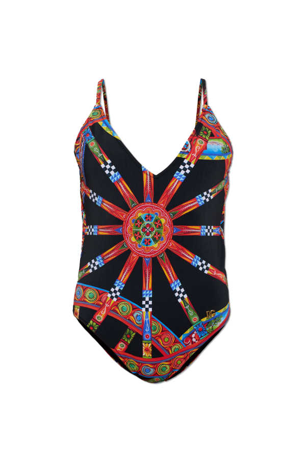 One-piece swimsuit with 'Carretto' print od Dolce & Gabbana