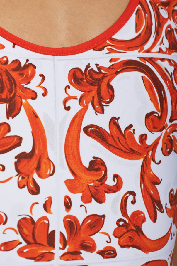 Dolce & Gabbana Fato de banho inteiro com estampado "Maiolica"