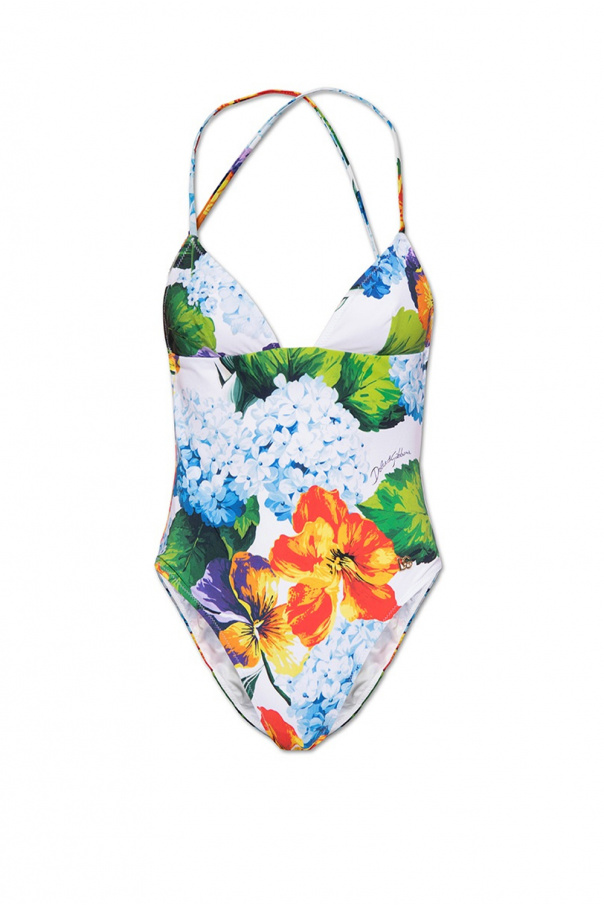 Dolce & Gabbana Faltenrock mit Print One-piece swimsuit