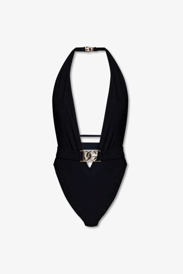 Dolce & Gabbana Kids TEEN logo-plaque handbag One-piece swimsuit