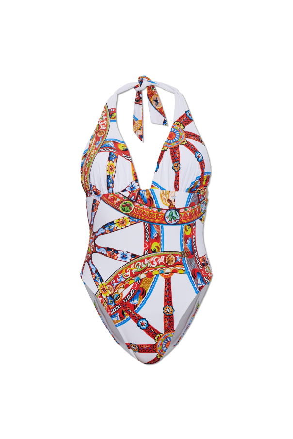 One-piece swimsuit with 'Carretto' print od Dolce & Gabbana