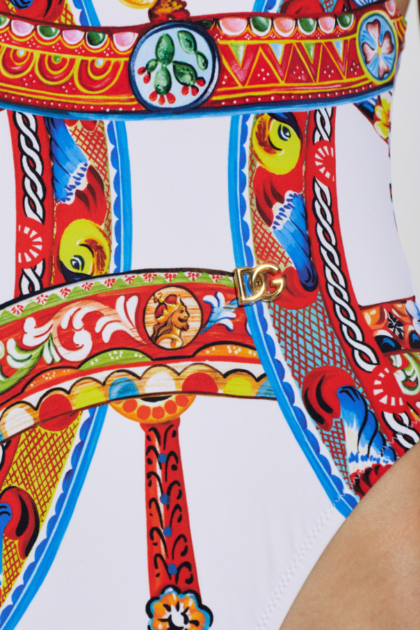 Dolce & Gabbana One-piece swimsuit with 'Carretto' print