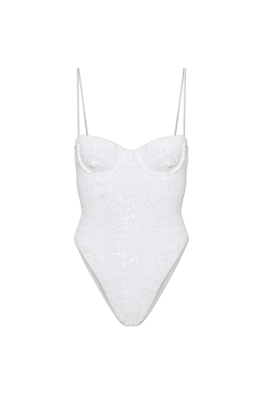 One-piece swimsuit with sequins