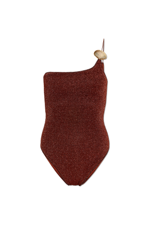 One-piece swimsuit with lurex thread