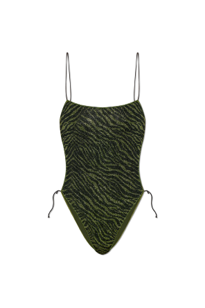 One-piece swimsuit with lurex thread