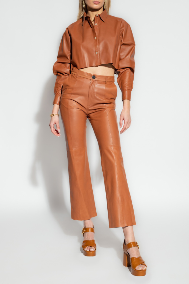 forte_forte Cropped leather shirt
