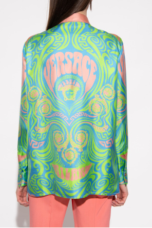 Versace Jedwabna koszula z wzorem ‘Medusa Music’