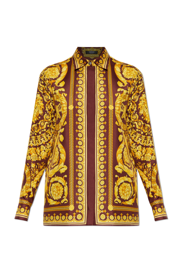 Silk shirt with "barocco" print od Versace