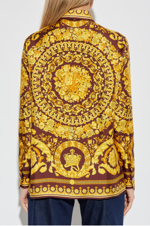 Versace Camisa de seda con estampado "barocco"