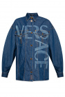 Versace Slim Fit Long Sleeve Slogan Print Sweatshirt navy