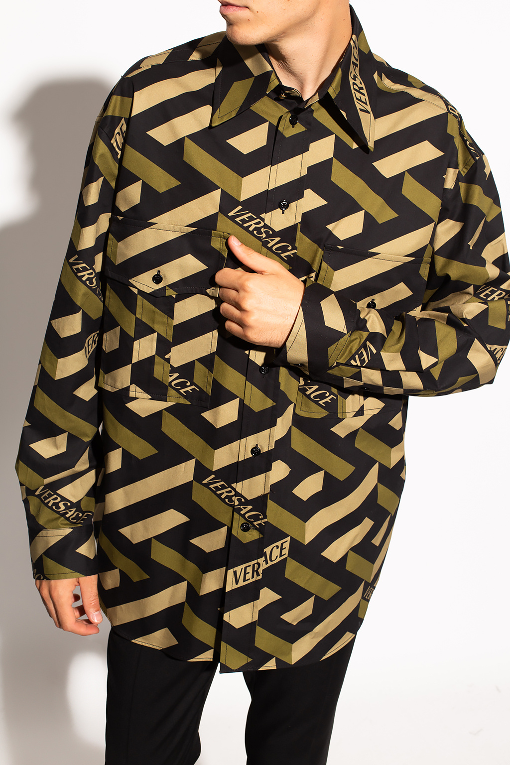 Versace hood shirt with pockets