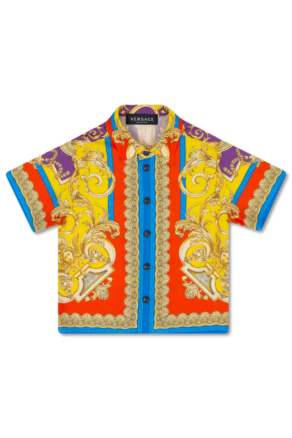 Versace Kids Short-sleeved shoe-care shirt