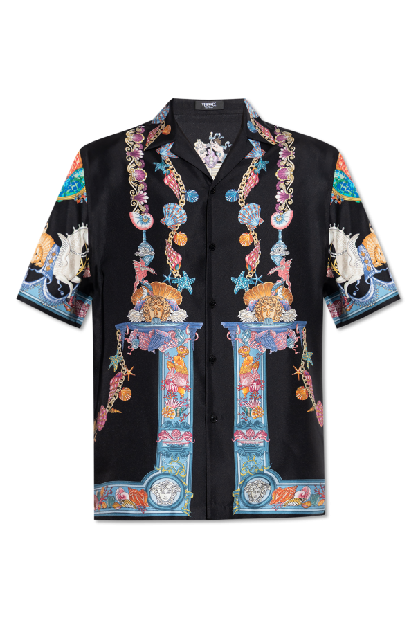 Silk shirt with "Coral Theatre" print od Versace