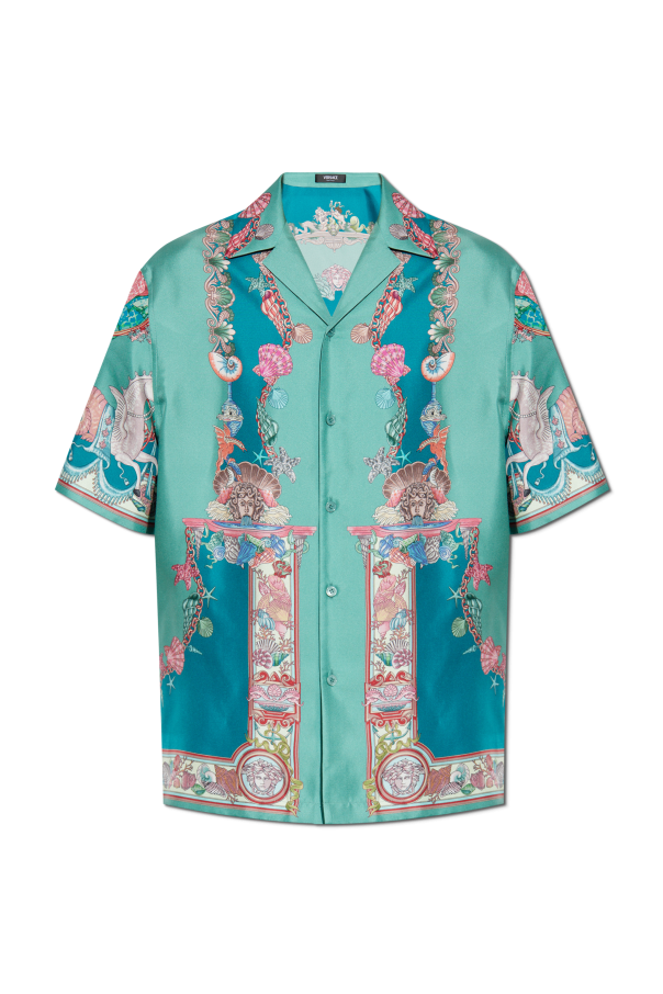 Silk shirt with "Coral Theatre" print od Versace