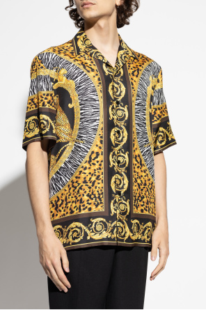 Versace Seidenhemd mit kurzen Ärmeln