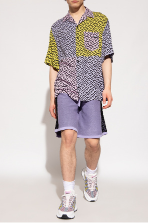 2023Men Contrasting Abstract Pattern Print Shirt Short Sleeve