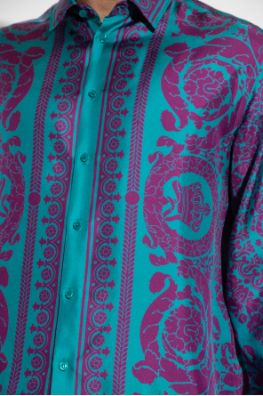 Versace Silk logo-patch shirt