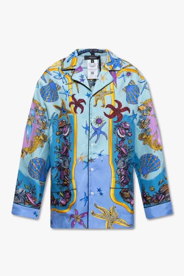 Versace Ripndip In A Haze T-Shirt mit Batikmuster Blau