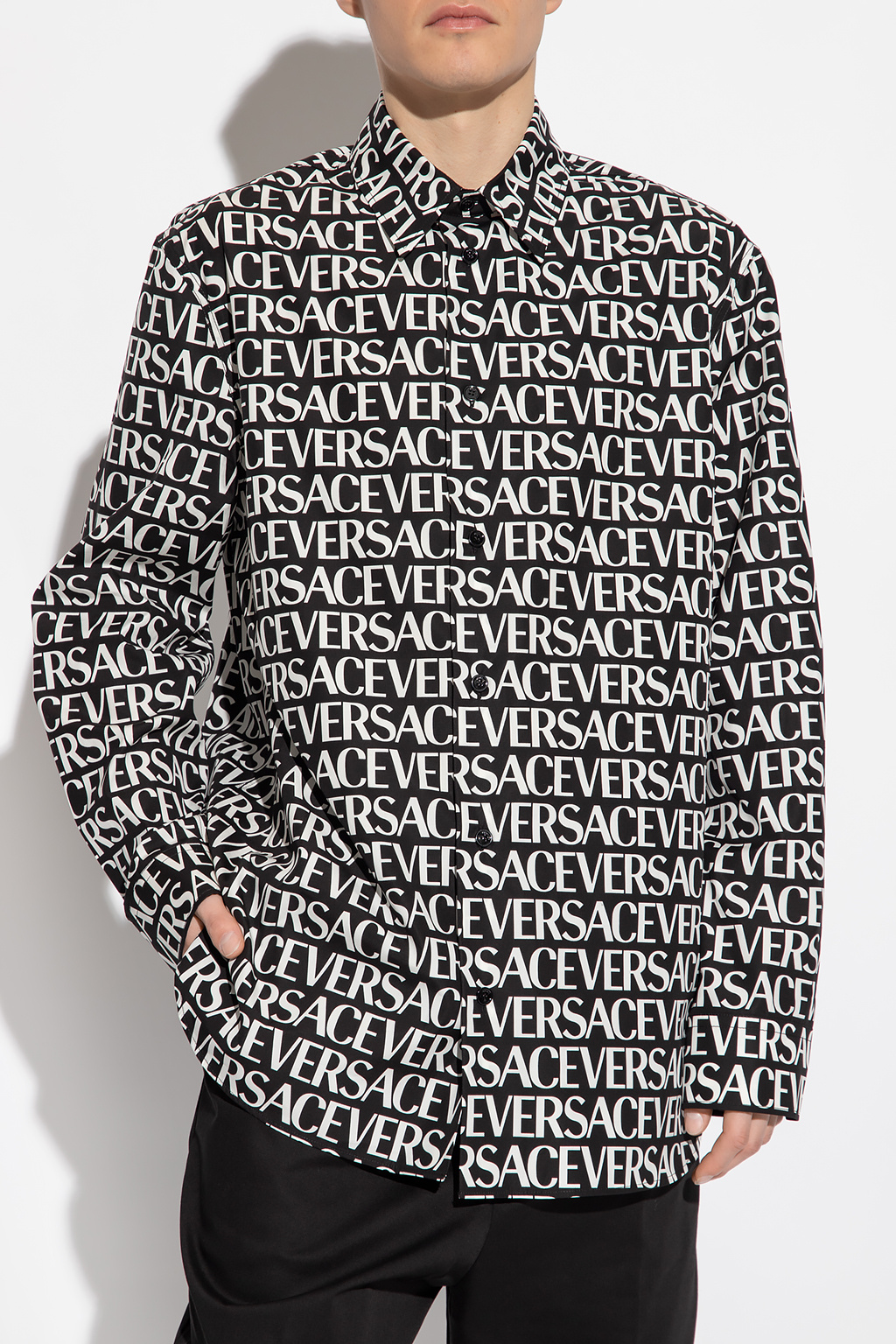 Versace Filigree Striped Chore Jacket