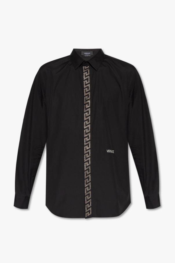 Versace Versace long-sleeve logo-jacquard shirt Schwarz